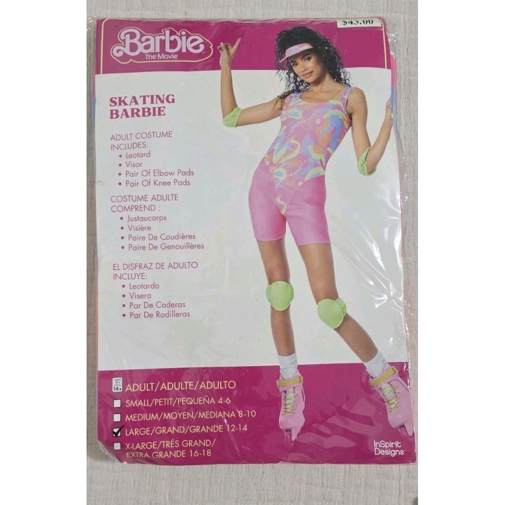 NEW InSpirit Designs Barbie the Movie Women Sz L 12-14 Skating Barbie‎ Costume